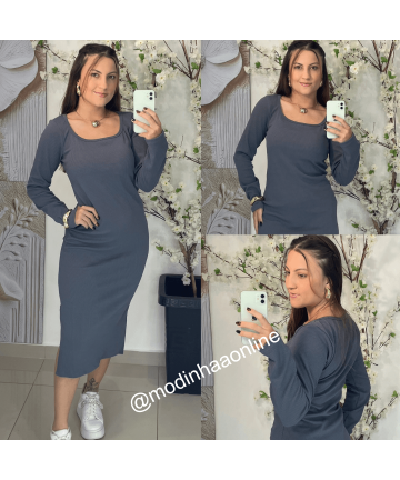 Vestido Viviane Cinza